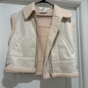 Women's Cream Shearling Vest- NWOT